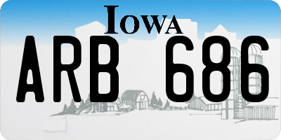 IA license plate ARB686