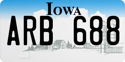 IA license plate ARB688