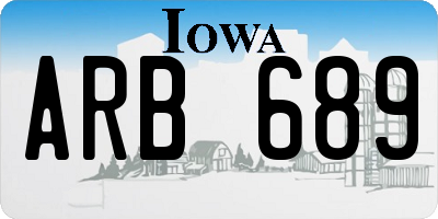 IA license plate ARB689