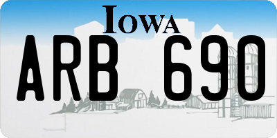 IA license plate ARB690