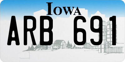 IA license plate ARB691