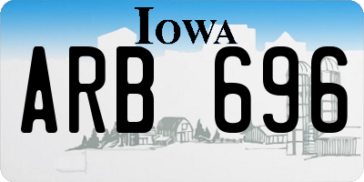 IA license plate ARB696