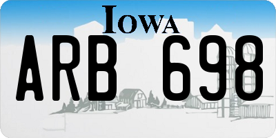 IA license plate ARB698