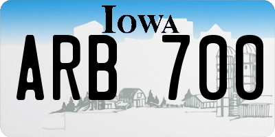 IA license plate ARB700