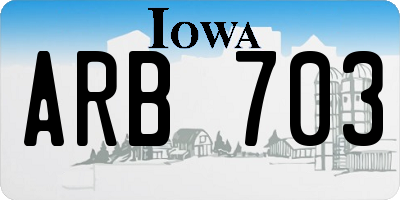 IA license plate ARB703