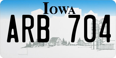 IA license plate ARB704