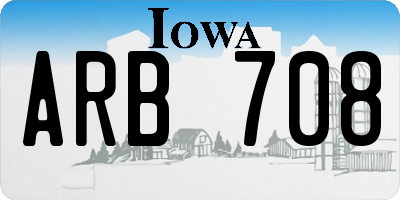 IA license plate ARB708