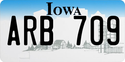 IA license plate ARB709