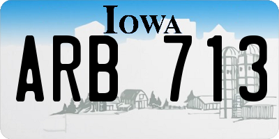 IA license plate ARB713