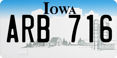 IA license plate ARB716