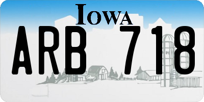 IA license plate ARB718