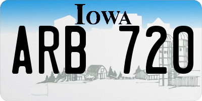 IA license plate ARB720