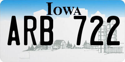 IA license plate ARB722