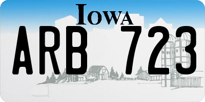 IA license plate ARB723
