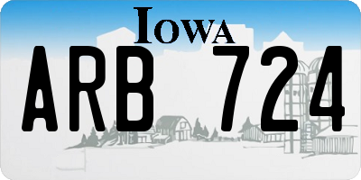 IA license plate ARB724