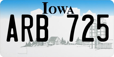 IA license plate ARB725