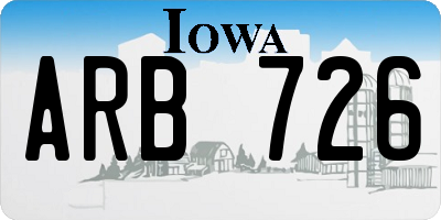 IA license plate ARB726