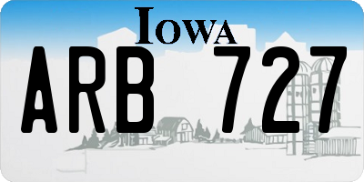 IA license plate ARB727