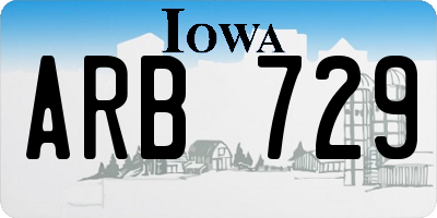 IA license plate ARB729