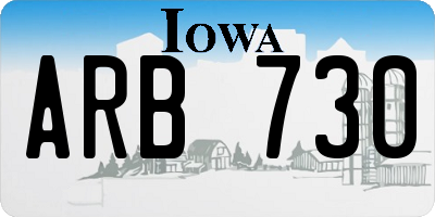 IA license plate ARB730