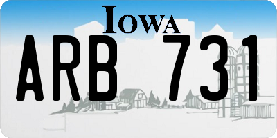 IA license plate ARB731