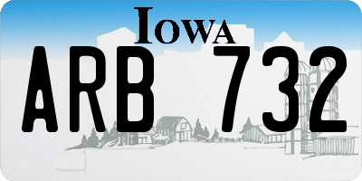 IA license plate ARB732