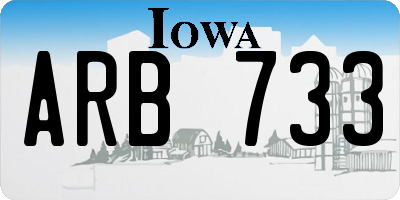 IA license plate ARB733