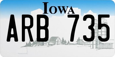 IA license plate ARB735