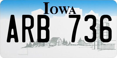 IA license plate ARB736