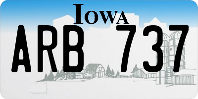 IA license plate ARB737