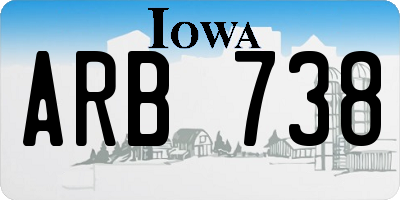 IA license plate ARB738