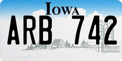 IA license plate ARB742