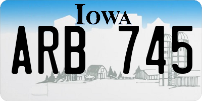 IA license plate ARB745
