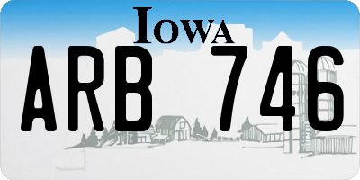 IA license plate ARB746