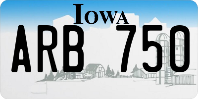 IA license plate ARB750