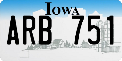 IA license plate ARB751