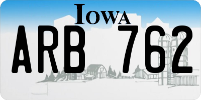 IA license plate ARB762