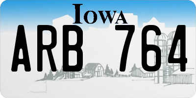 IA license plate ARB764