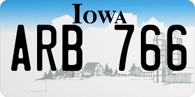 IA license plate ARB766