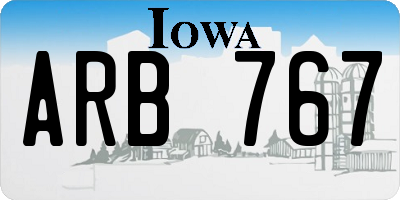 IA license plate ARB767