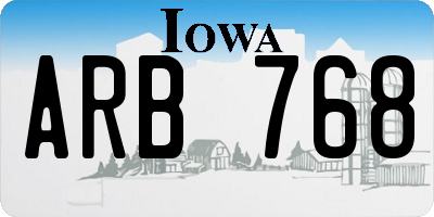 IA license plate ARB768