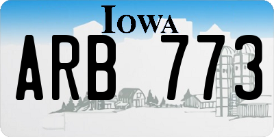 IA license plate ARB773