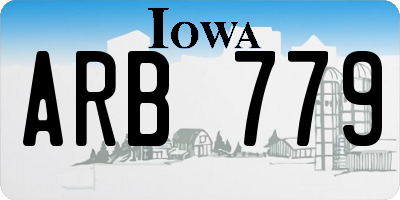 IA license plate ARB779