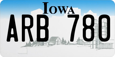 IA license plate ARB780