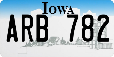 IA license plate ARB782