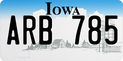 IA license plate ARB785