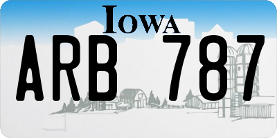 IA license plate ARB787
