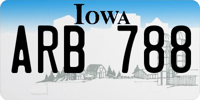 IA license plate ARB788