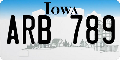 IA license plate ARB789