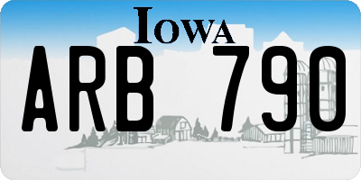 IA license plate ARB790